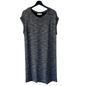 Cloth & Stone Grey Space Dye Wide Shoulder Shift Below Knee Dress Large